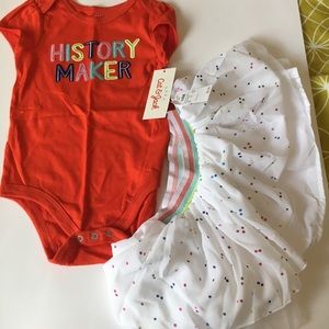 Cat & Jack History Maker tee and polka dot tutu